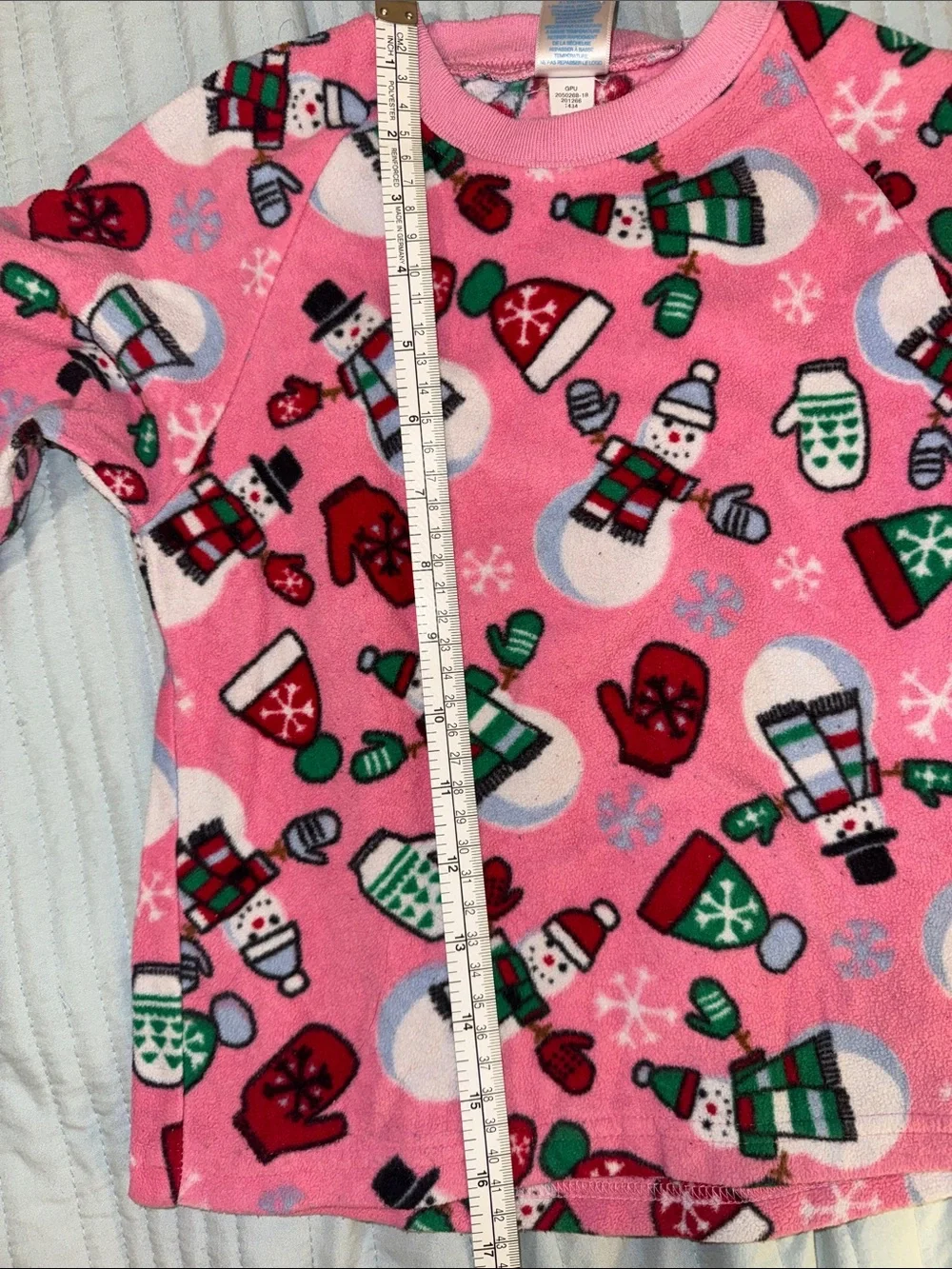 Pink Winter Snowman Fleece Pajama Set